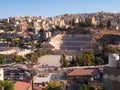 Old city of Amman, downtown with many apartment buildings and Roman theater. Capital of Jordan. Royalty Free Stock Photo