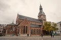 Old city architecture concept. Architectural heritage. Old or ancient church or cathedral with many window made out of Royalty Free Stock Photo