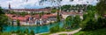 Old city Bern Switzerland Aarau Aare river side panorama Royalty Free Stock Photo