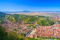Old city of Brasov aerial view Royalty Free Stock Photo