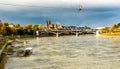 Basel with Munster cathedral and the Rhine river in Switzerland