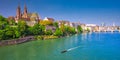 Old city center of Basel with Munster cathedral and the Rhine river, Switzerland Royalty Free Stock Photo