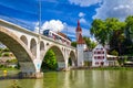 Old city center of Bremgarten, Aargau, Switzerland.