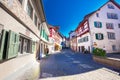 Old city center of Stein am Rhein willage with colorful old houses Royalty Free Stock Photo