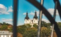 Old city church religion building Eastern European architecture landmark urban scenic view spring time clear weather day with Royalty Free Stock Photo