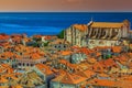 Old city of Dubrovnik panorama from the city walls,Croatia Royalty Free Stock Photo