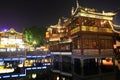 The Old City Gods Temple at night in Shanghai YuYuan