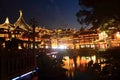 The Old City Gods Temple at night in Shanghai YuYuan