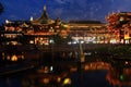 The Old City Gods Temple at night in Shanghai YuYuan