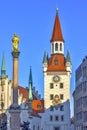 Old city hall on the central square in the city centre of Munich, Germany Royalty Free Stock Photo