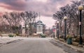 The old City Hall clock tower in Victoria Park, Kitchener, Ontario, Canada Royalty Free Stock Photo