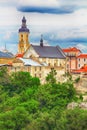 Old city hall in Kamianets-Podilskyi city, Ukraine. View from Kamianets-Podilskyi castle Royalty Free Stock Photo