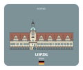 Old City Hall in Leipzig, Germany. Architectural symbols of European cities