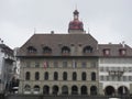 Clock tower behind the old City Hall. Lucerne, Switzerland.