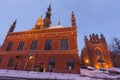 Architecture of Gdansk at night Royalty Free Stock Photo