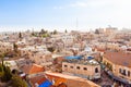 Old City Jerusalem from above. Dormition Abbey. Royalty Free Stock Photo