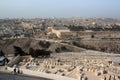 Old city of Jerusalem, Israel. View from the Mount of Olives. Royalty Free Stock Photo