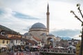 Old city with a large number of pedestrians near the Sinan Pasha Mosque