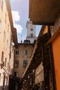 Old city Lvov Ukraine. View of the old courtyard