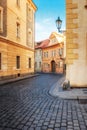 Old city without people . Prague. textured old paper background Royalty Free Stock Photo
