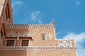 The Old City of Sana'a, decorated house, palace, Yemen Royalty Free Stock Photo