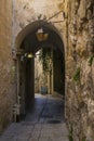 The old city street in Jerusalem, Israel. Royalty Free Stock Photo