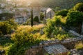 Old city. Sunny view of ruins of citadel in Stari Bar town on Bar city in Montenegro