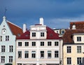 Old city, Tallinn, Estonia. Bright multicolor houses on the Town hall square. Royalty Free Stock Photo