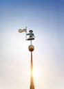 Old city, Tallinn, Estonia. A medieval weather vane Old Thomas on the Town hall tower Royalty Free Stock Photo