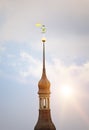 Old city, Tallinn, Estonia. A medieval weather vane Old Thomas on the Town hall tower Royalty Free Stock Photo