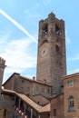 Old city tower Torre Civica in Bergamo, Citta Alta