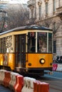 Old city tram in Milan