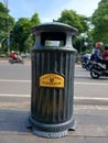 Old city trash can in Surabaya Royalty Free Stock Photo