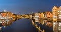 Colorful houses and the Nidelva River, Trondheim, Norway Royalty Free Stock Photo