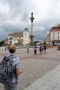 Old city. Warsaw Poland. Multicolored houses. Street with tourists. Warsaw, Poland - August 1, 2023.