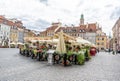 Old city. Warsaw Poland. Multicolored houses. Street with tourists. Warsaw, Poland - August 1, 2023.