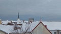 Old City winter Tallinn Christmas time  holiday mood middle ages medieval view Royalty Free Stock Photo