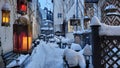 Old City winter Tallinn Christmas time  holiday mood middle ages medievallattern Royalty Free Stock Photo