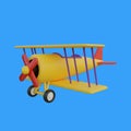 old classic airplane front look 3d object