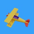 old classic airplane view from above 3d object