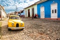 Old classic american car in a street of Trinidad Cuba Royalty Free Stock Photo