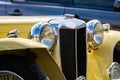 Cream white classic antique car front Royalty Free Stock Photo