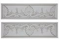 Old classic architecture white floral decorative panel isolated