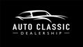 Old classic auto concept line style retro car logo silhouette