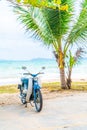 Old and classic bike with sea background