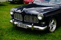 Old classic black car inlet details Royalty Free Stock Photo