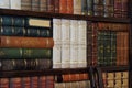 Old classic books on bookshelf Royalty Free Stock Photo