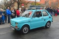 Old classic car Polski Fiat 126p on a street parade Royalty Free Stock Photo