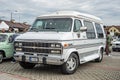 Old classic car van white chromed camper Chevrolet