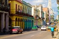 Old classic cars and colorful buildings in Havana Royalty Free Stock Photo